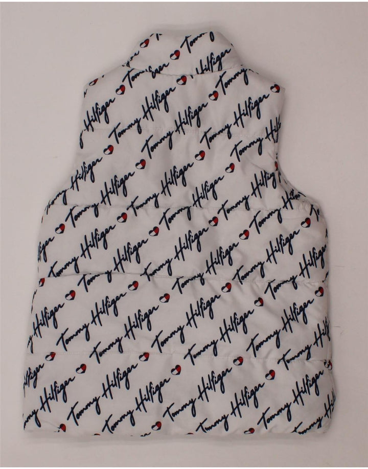 TOMMY HILFIGER Gilet imbottito con grafica per ragazze 3-4 anni Poliestere bianco