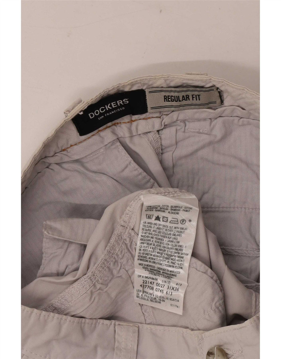 Pantaloni chino da uomo vestibilità regolare Dockers W31 L32 in cotone grigio