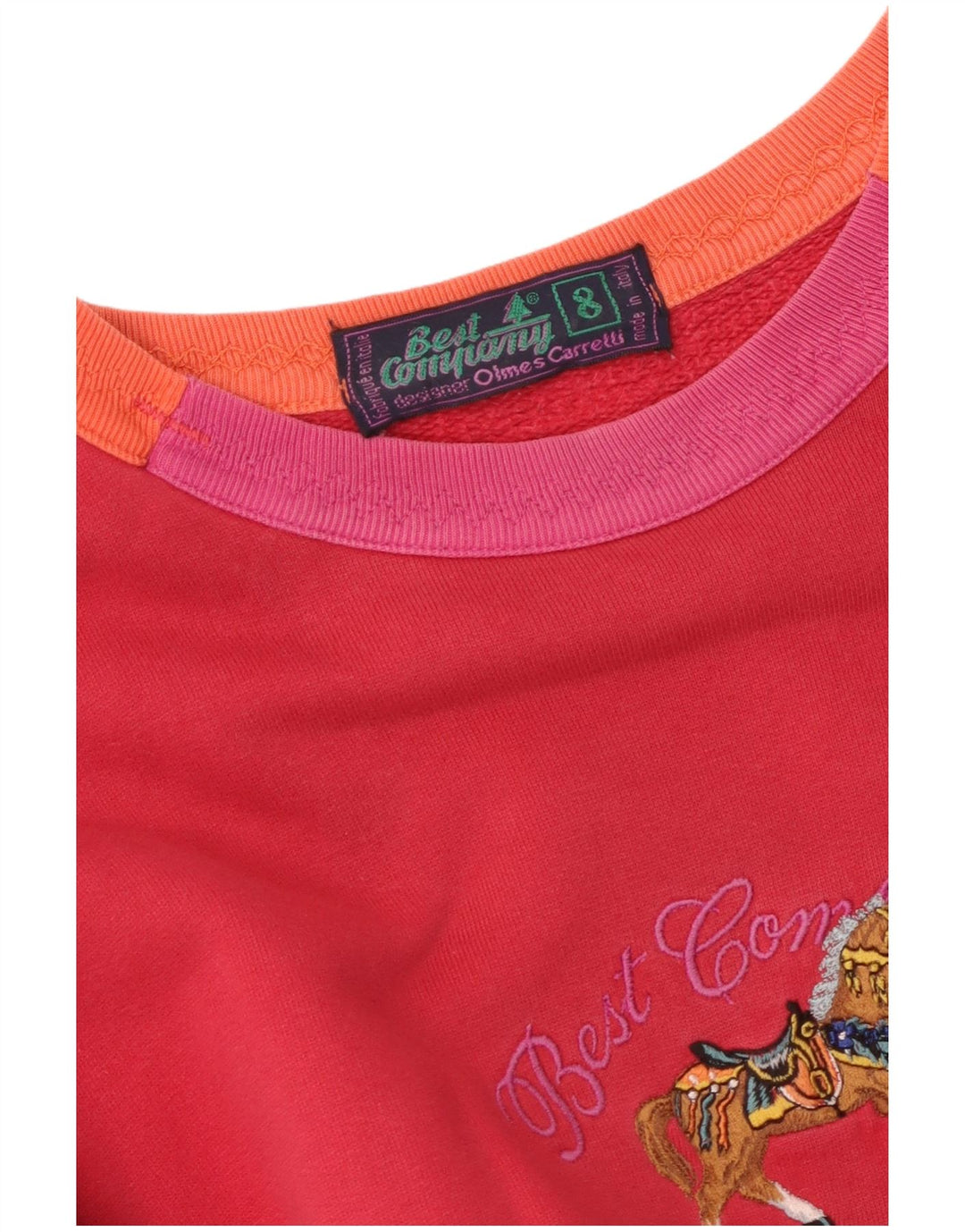 BEST COMPANY Felpa con grafica oversize da donna UK 8 Small Rosso