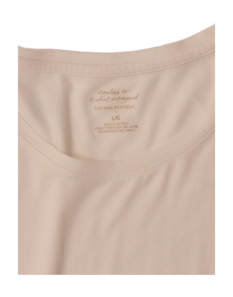 BANANA REPUBLIC Womens T-Shirt Top UK 16 Large White Cotton Vintage Banana Republic and Second-Hand Banana Republic from Messina Hembry 