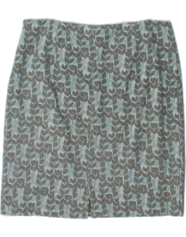 SEASALT Womens Straight Skirt UK 16 Large W34 Blue Floral Wool