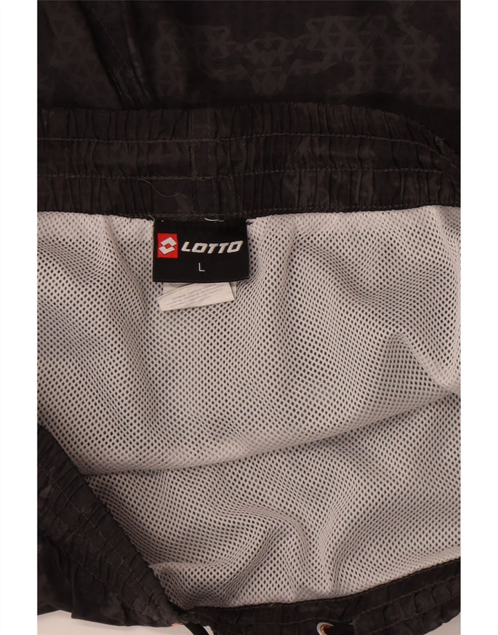 Pantaloncini da bagno da uomo Lotto Large in poliestere geometrico nero