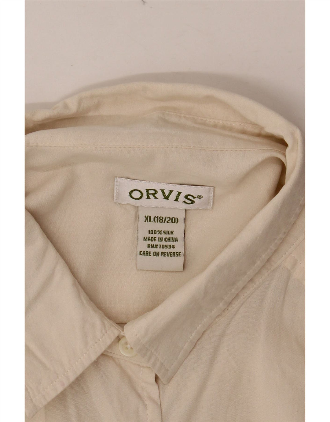 Camicia oversize da donna ORVIS UK 18/20 XL Seta bianco sporco