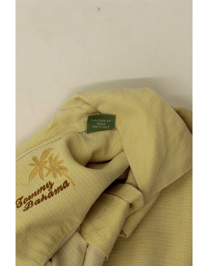 Camicia a maniche corte da uomo Tommy Bahama in seta floreale giallo medio