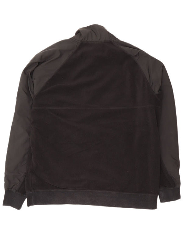 Maglione in pile Nike da uomo con zip e collo, grande, in poliestere color block nero