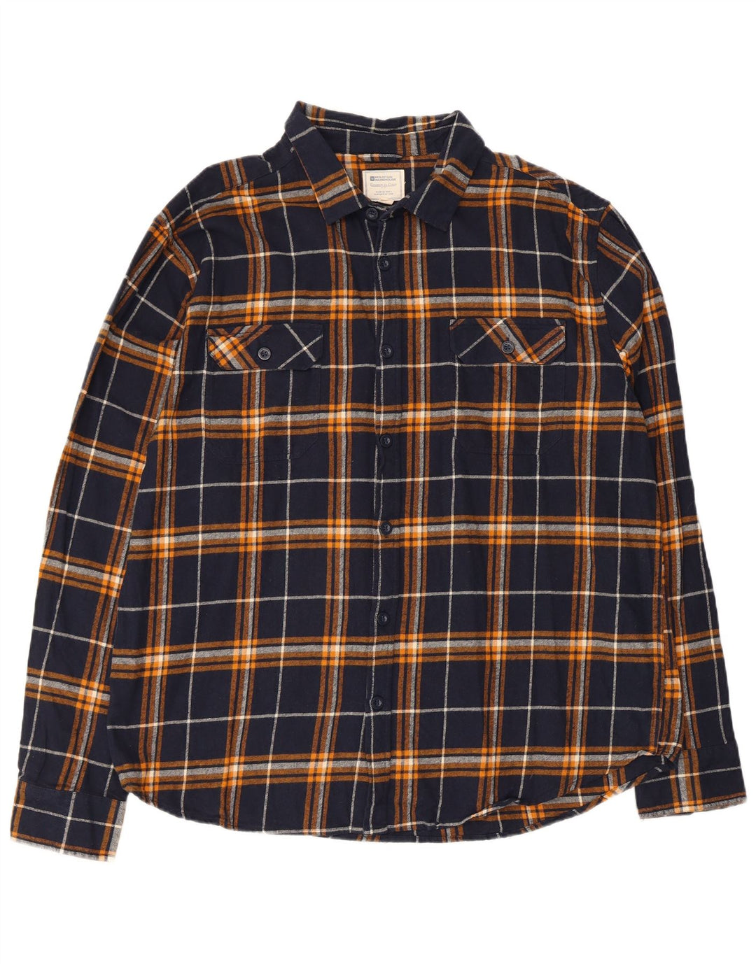 Camicia da uomo in flanella Mountain Warehouse XL in cotone a quadri blu navy