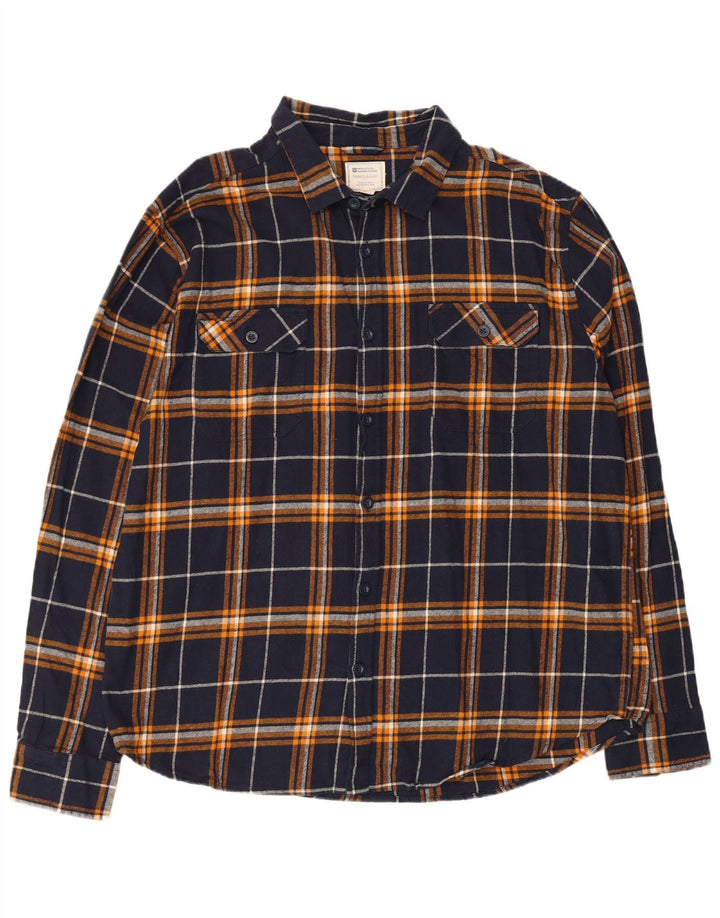 Camicia da uomo in flanella Mountain Warehouse XL in cotone a quadri blu navy