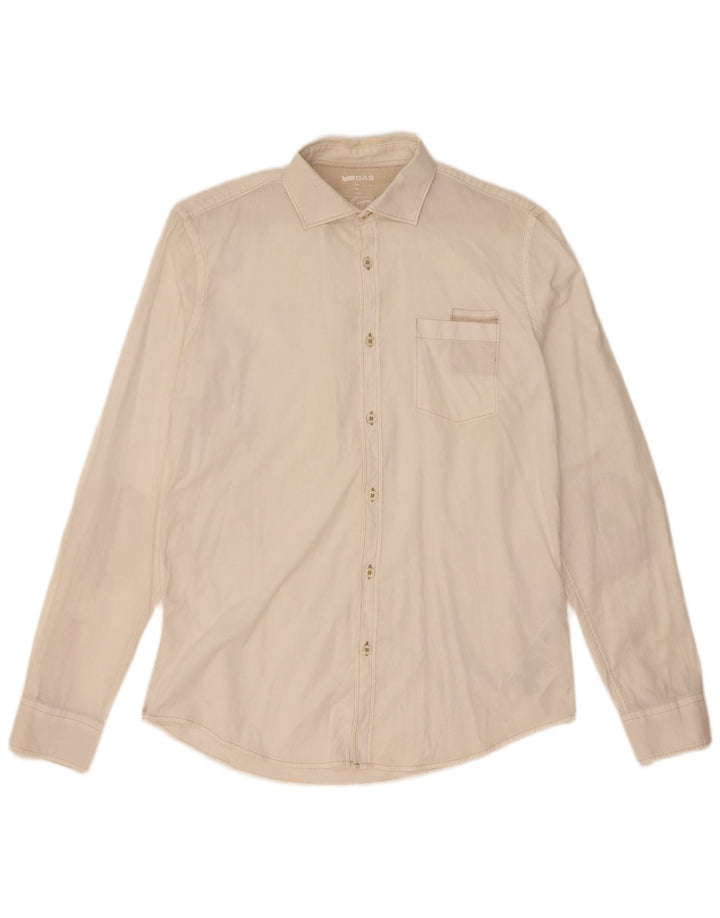 Camicia da uomo Gas Large in lino bianco sporco