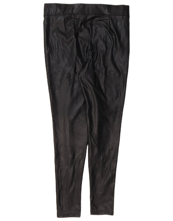Marks & Spencer Leggings in ecopelle da donna UK 14 Large Nero Polietilene