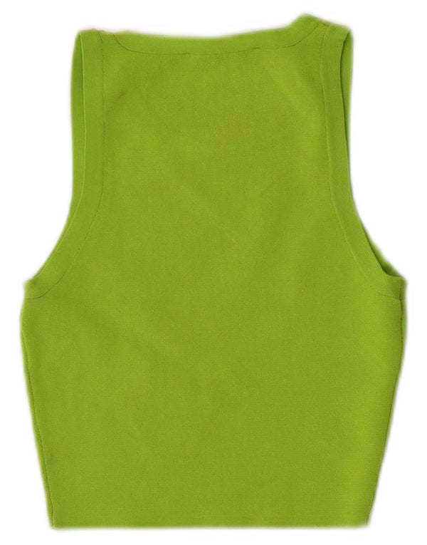 Canotta corta da donna Zara UK 4 XS verde viscosa