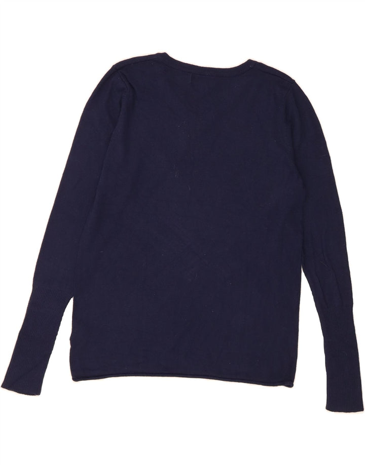 MOSSIMO Womens V-Neck Jumper Sweater UK 18 XL Navy Blue Nylon Vintage Mossimo and Second-Hand Mossimo from Messina Hembry 