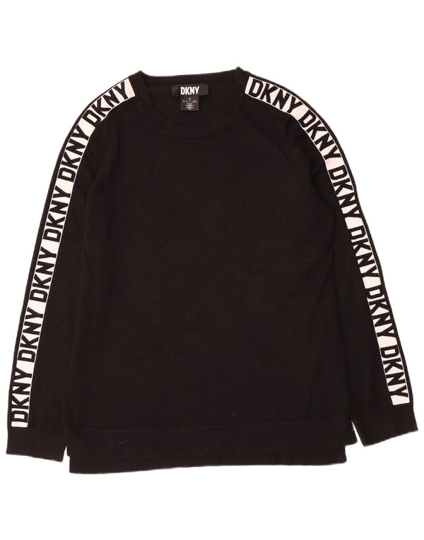 Felpa grafica da donna Dkny Jumper UK 12 Medium Black Viscosa