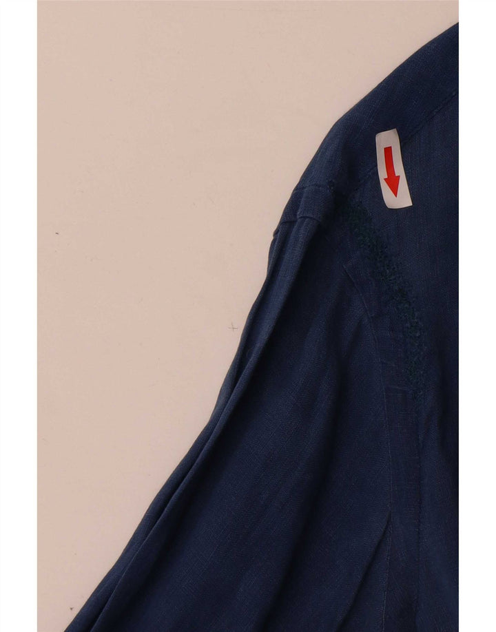 Camicia da uomo Ralph Lauren piccola in lino blu navy