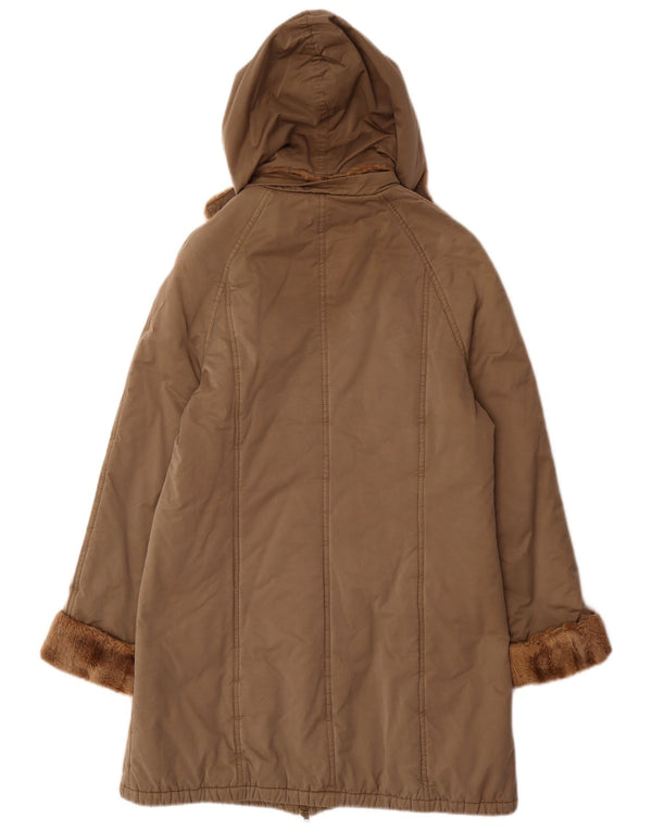 Cappotto imbottito con cappuccio da donna Max & Co. UK 12 Cotone marrone medio