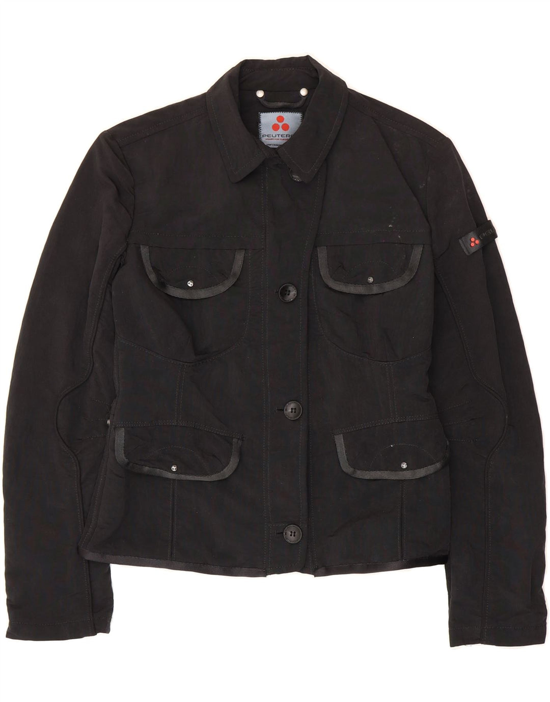 PEUTEREY Womens Utility Jacket IT 42 Medium Black Polyamide Vintage PEUTEREY and Second-Hand PEUTEREY from Messina Hembry 