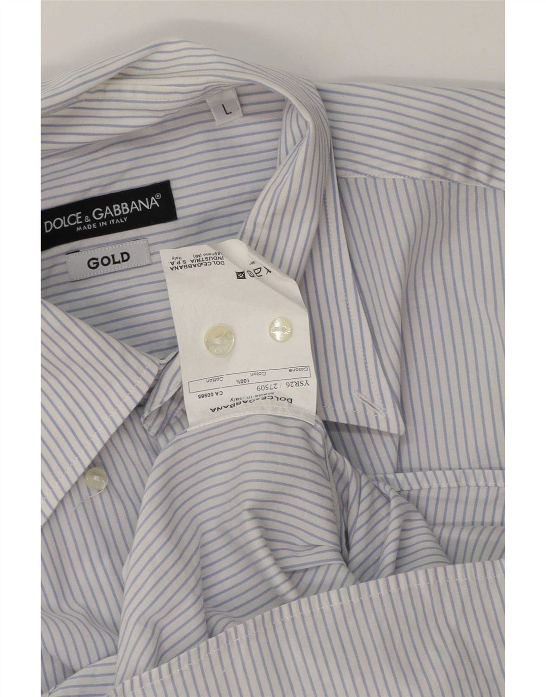 Camicia Uomo Dolce & Gabbana Grande Cotone Gessato Blu