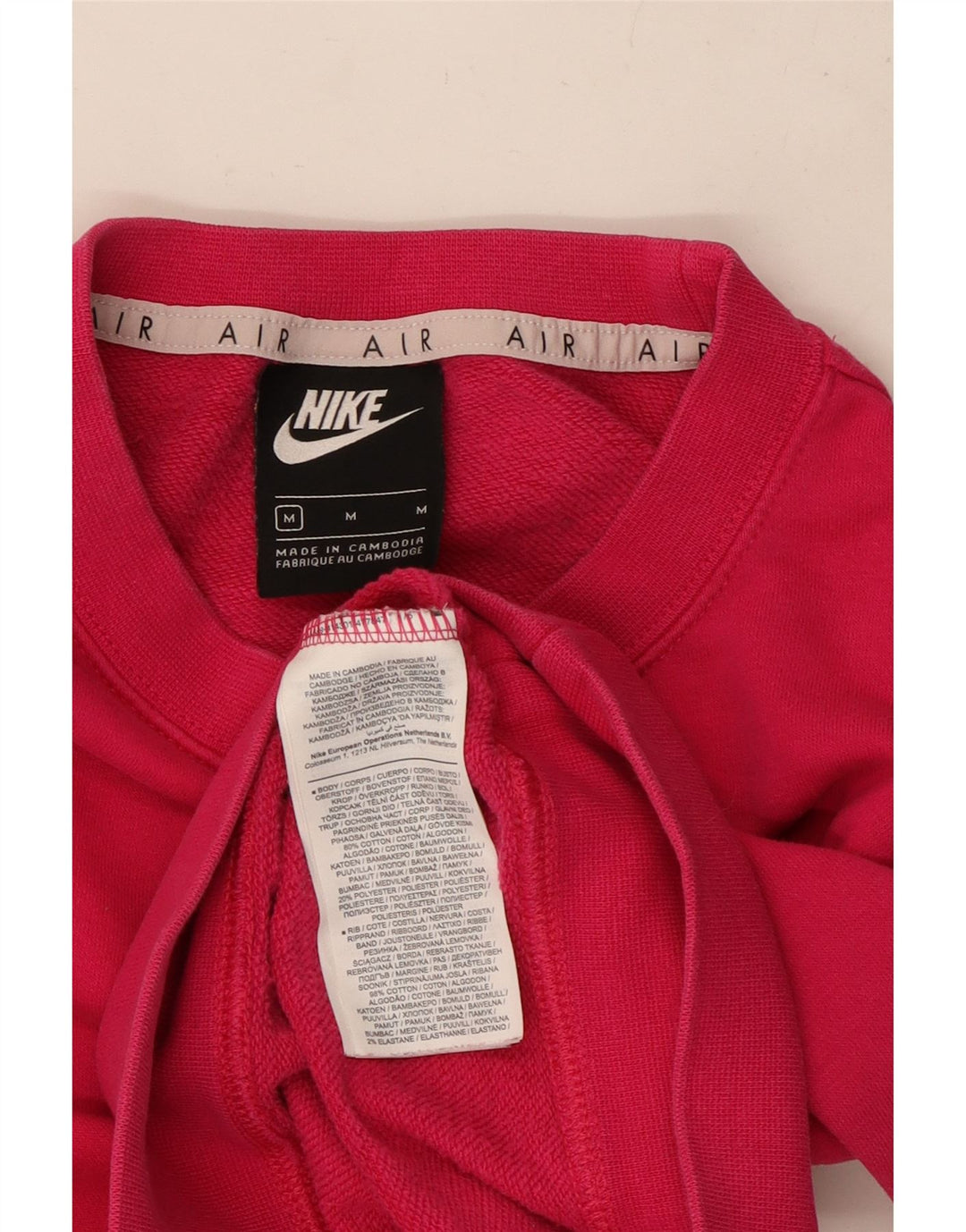 Felpa con grafica corta Nike da donna UK 14 cotone rosa medio