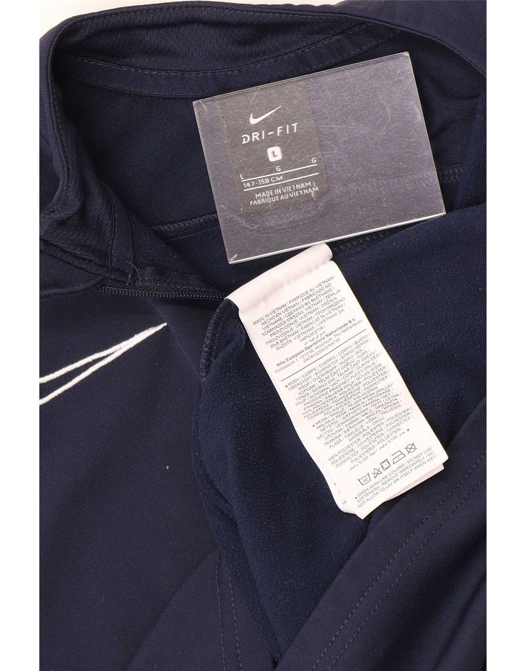 Top della tuta pullover Nike da ragazzo Dri Fit 12-13 anni Large Blu Navy