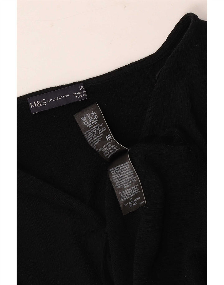 Top camicetta da donna Marks & Spencer UK 16 grande poliestere nero
