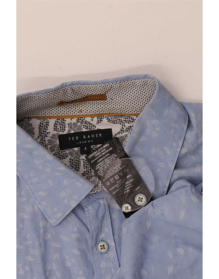 Camicia da uomo Ted Baker taglia 4 grande cotone floreale blu