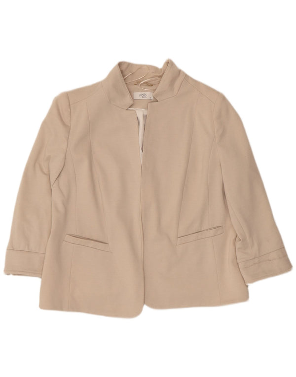 Giacca blazer aperta con maniche a 3/4 da donna Wallis UK 18 XL Poliestere beige