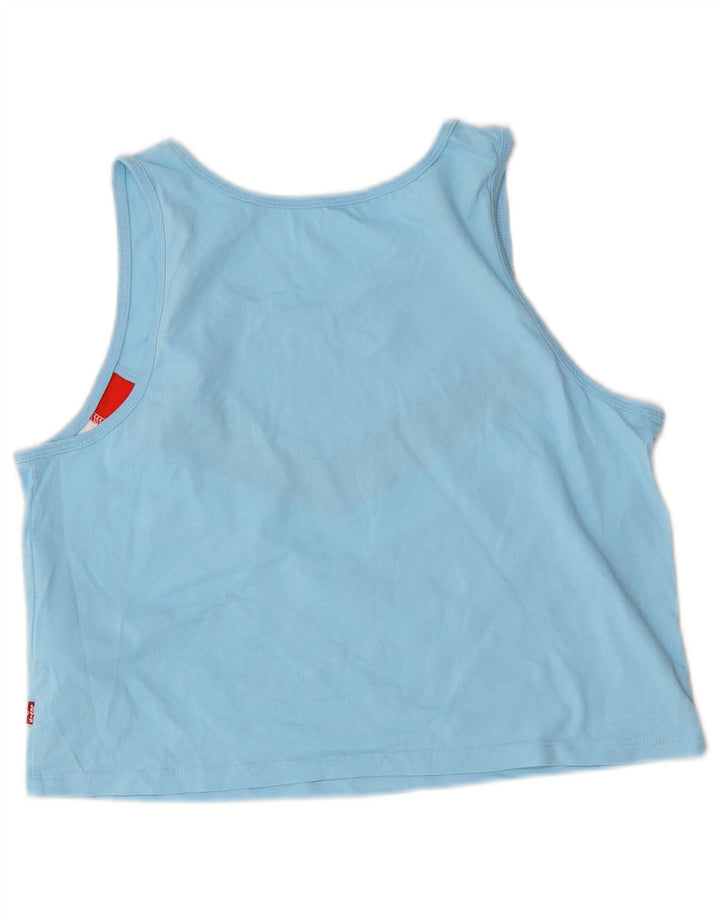 Levi's - Canottiera corta da donna, taglia UK 10, piccola, in cotone color block blu