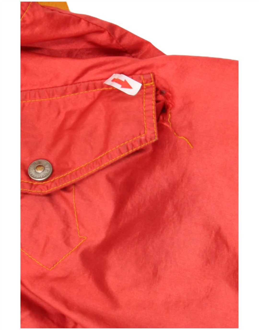 Impermeabile grafico da uomo vintage UK 36 Small Giallo color block in poliammide