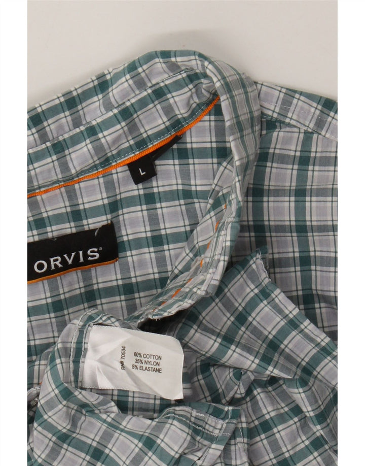 Camicia da uomo Orvis in cotone a quadri verdi grandi