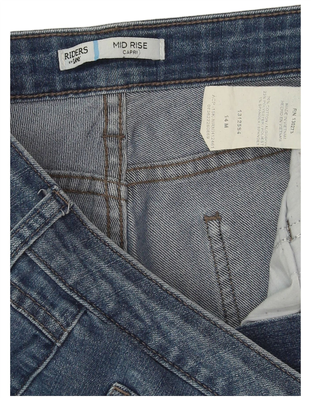 Jeans Lee Riders da donna a vita media Capri US 14 Large W32 L18 Cotone blu