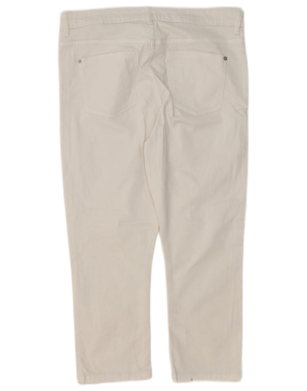 Jeans cropped super skinny da donna Marks & Spencer UK 14 Large W32 L22 Bianco