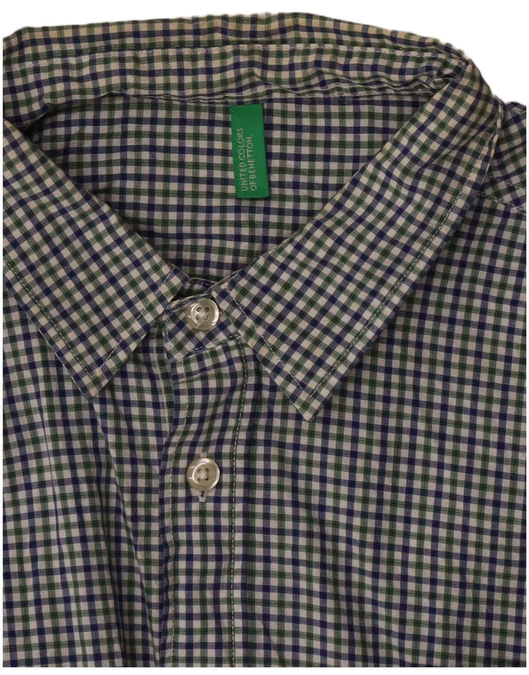 Camicia a maniche corte da uomo Benetton a quadretti medio multicolore