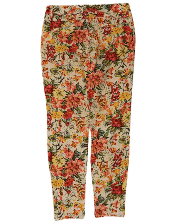 Pantaloni casual slim da donna Zara EU 38 Small W28 L28 floreale multicolore