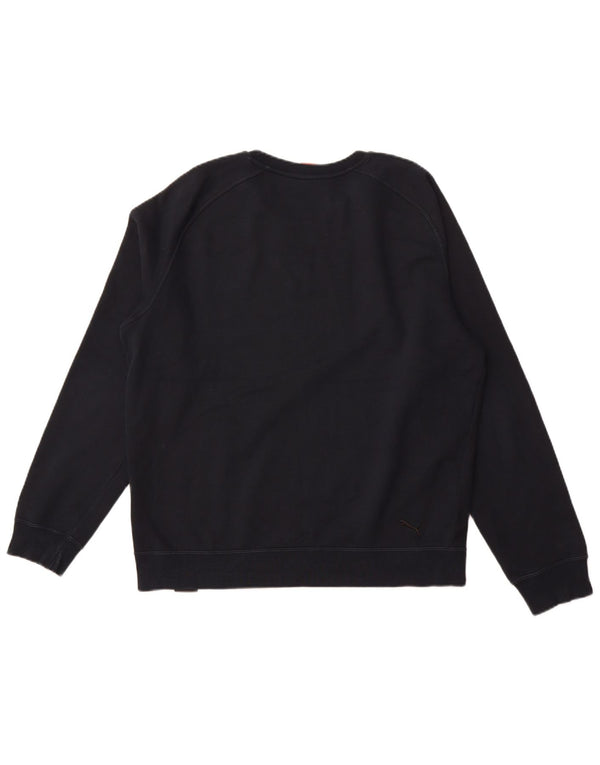 PUMA Felpa con grafica da uomo Maglione grande in cotone blu navy