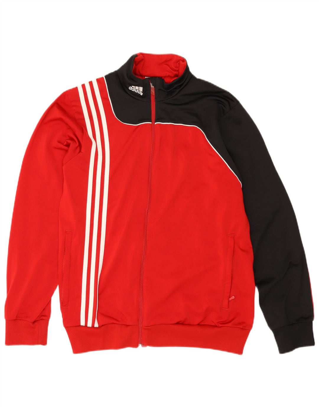 Giacca da tuta da uomo ADIDAS UK 38/40 Poliestere color block rosso medio