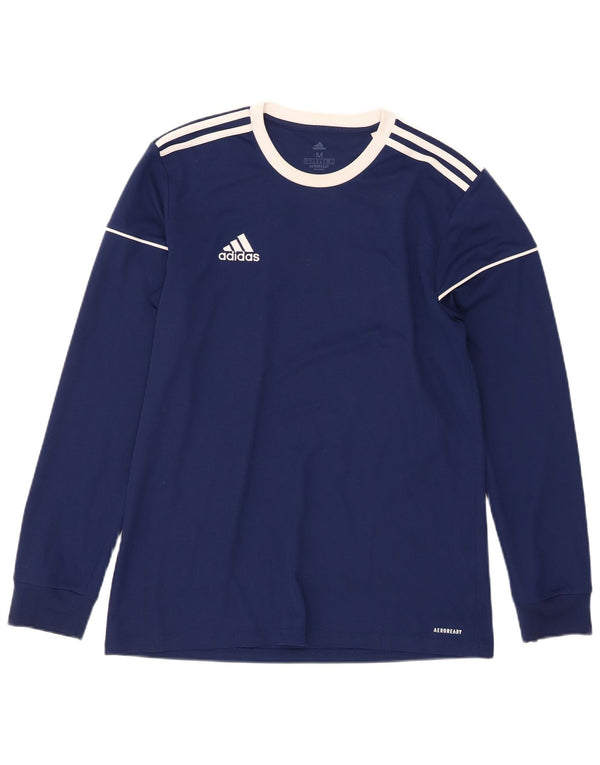 Top ADIDAS Aeroready da uomo a maniche lunghe in poliestere blu navy medio