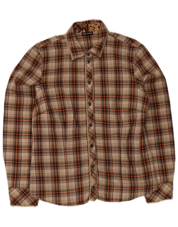 Gerry Weber Womens Flannel Shirt UK 16 Large Brown Check