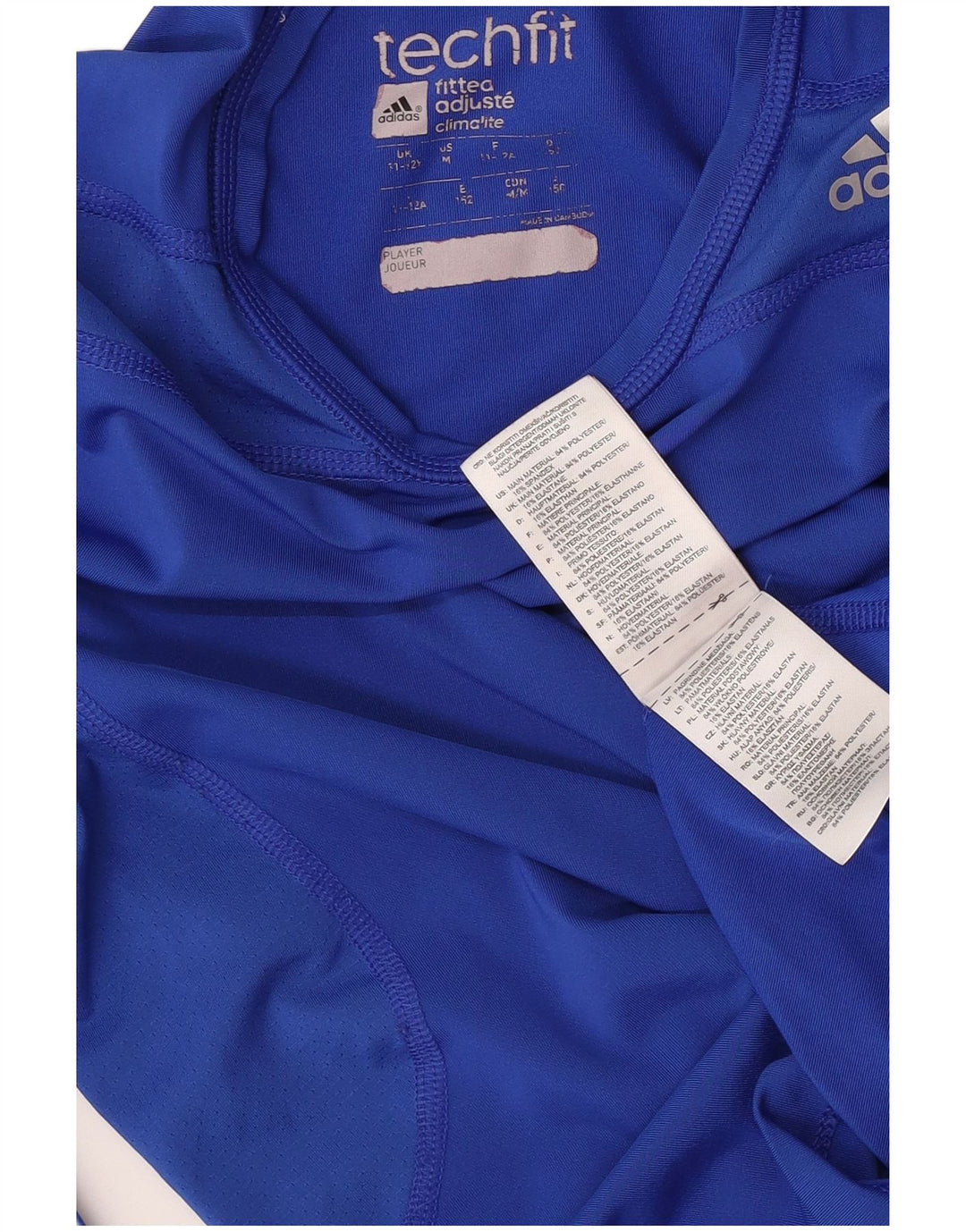 Top Adidas Climalite da ragazzo a manica lunga 11-12 anni in poliestere blu