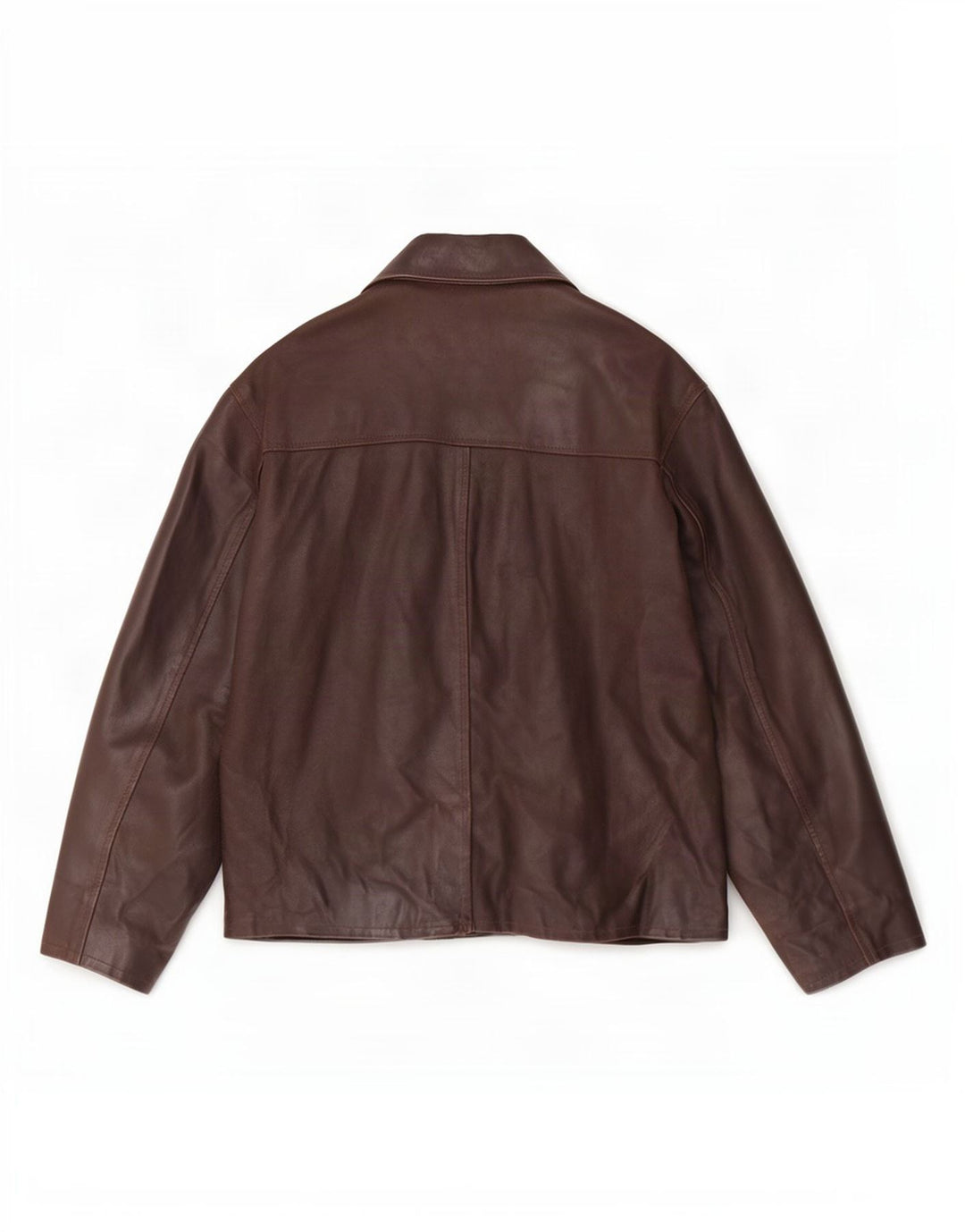 Giacca blazer in pelle vintage da uomo a 3 bottoni UK 38 Marrone medio