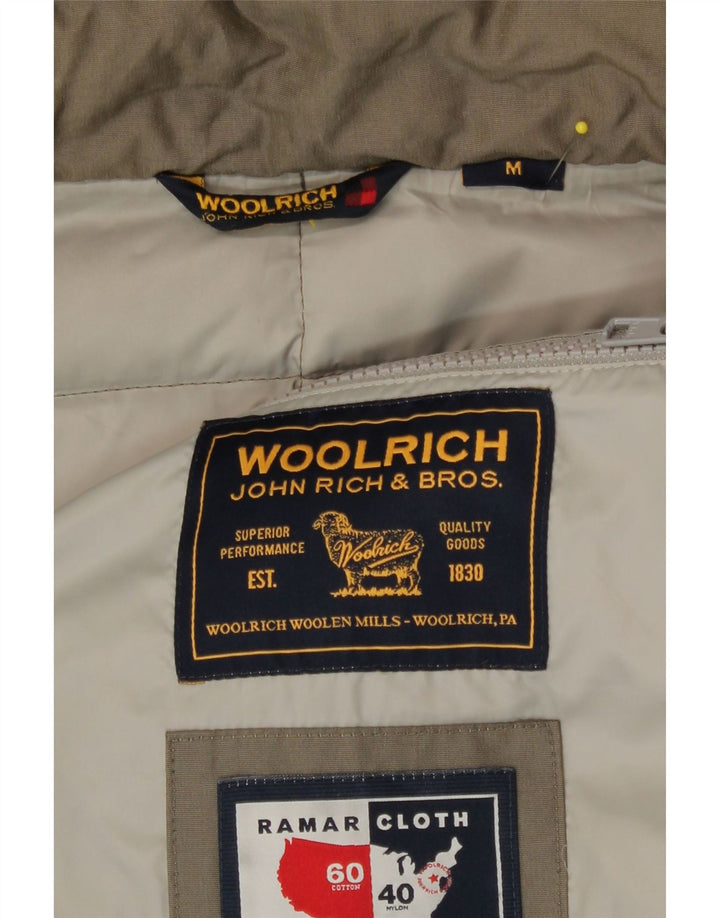 Cappotto imbottito con cappuccio da donna Woolrich UK 14 cotone kaki medio