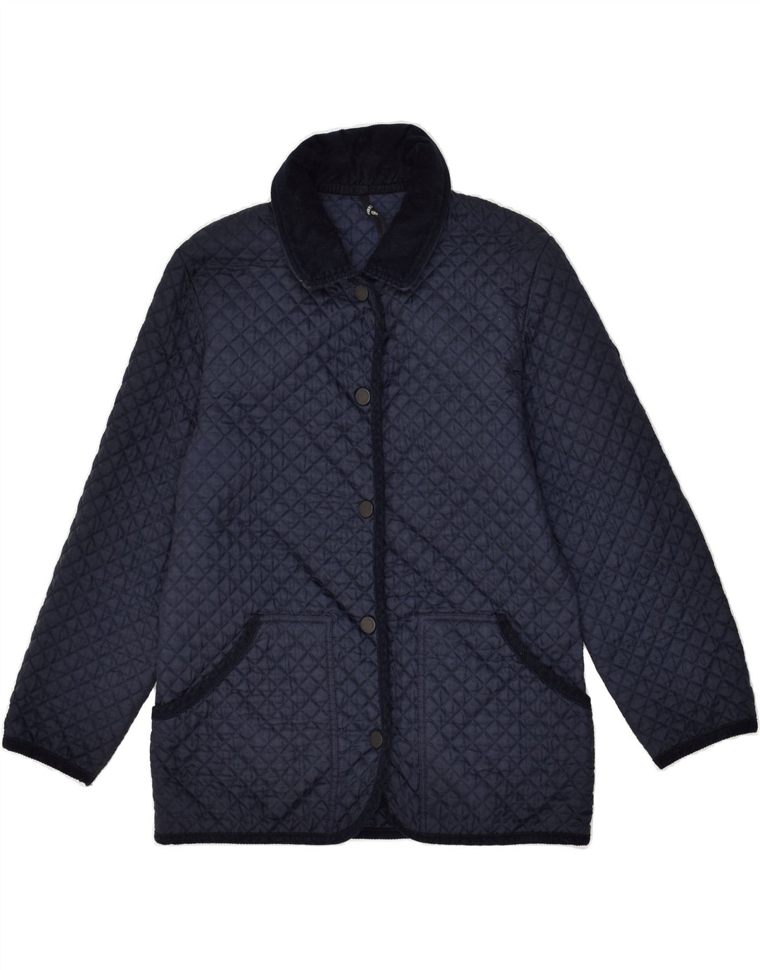 CHATEU BEAU CADRE Womens Quilted Jacket IT 40 Small Navy Blue Polyamide | Vintage Chateu Beau Cadre | Thrift | Second-Hand Chateu Beau Cadre | Used Clothing | Messina Hembry 