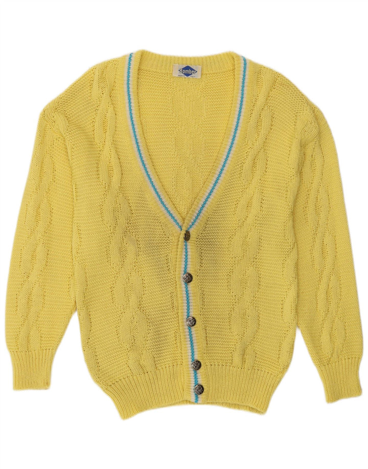 Maglione cardigan da uomo vintage giallo medio