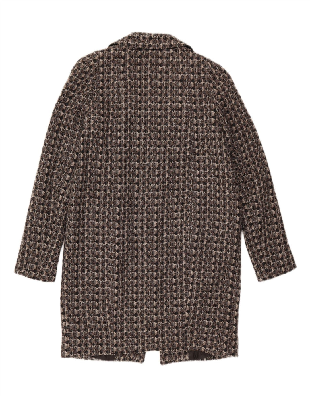 Soprabito Donna Benetton IT 42 Lana Geometrica Grigio Medio