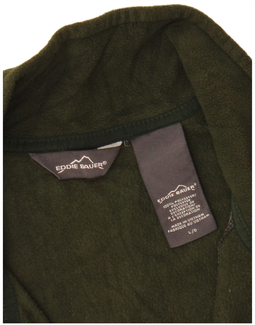Eddie Bauer Maglione in pile da uomo con zip sul collo, grande poliestere verde