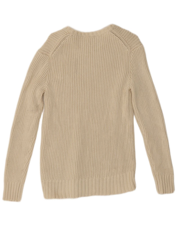 Maglione maglione con scollo a barca da donna Gap UK 14 cotone bianco sporco medio