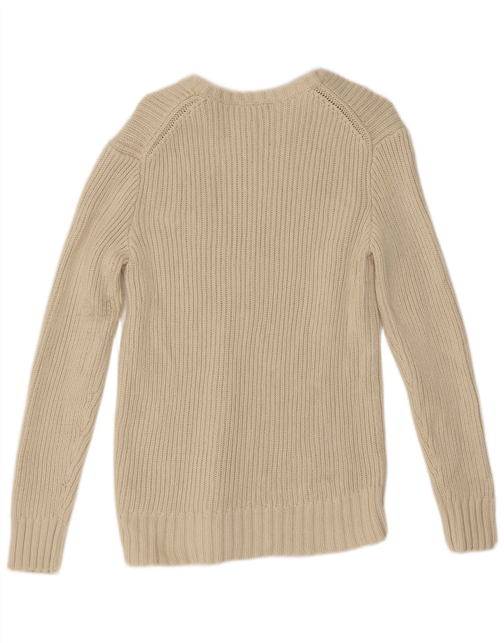 Maglione maglione con scollo a barca da donna Gap UK 14 cotone bianco sporco medio