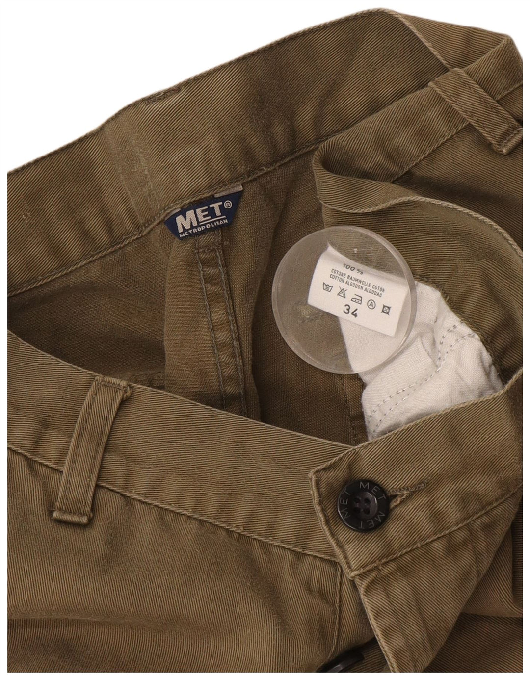 Pantaloncini cargo da uomo Metropolitan W34 Large in cotone kaki