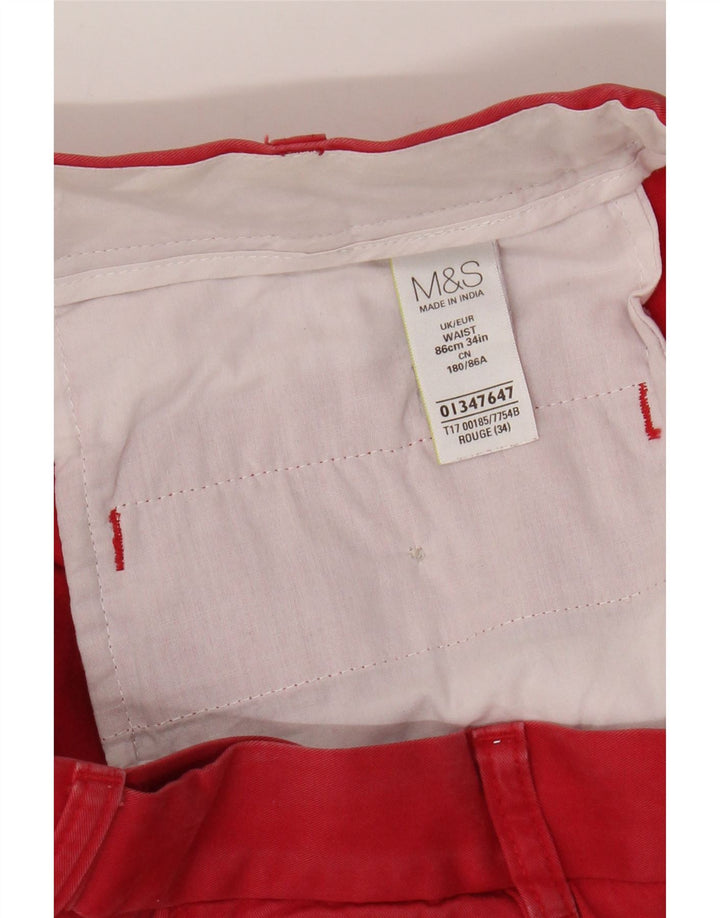 Pantaloncini chino da uomo Marks & Spencer W34 grandi in cotone rosso