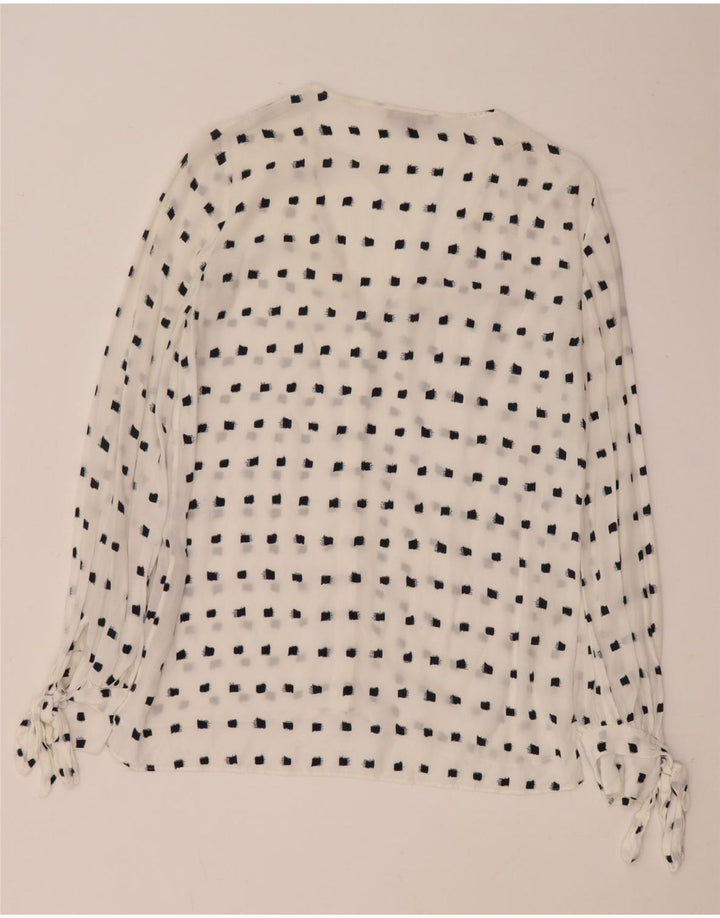 Top camicetta a maniche lunghe da donna Massimo Dutti EU 36 XS bianco maculato