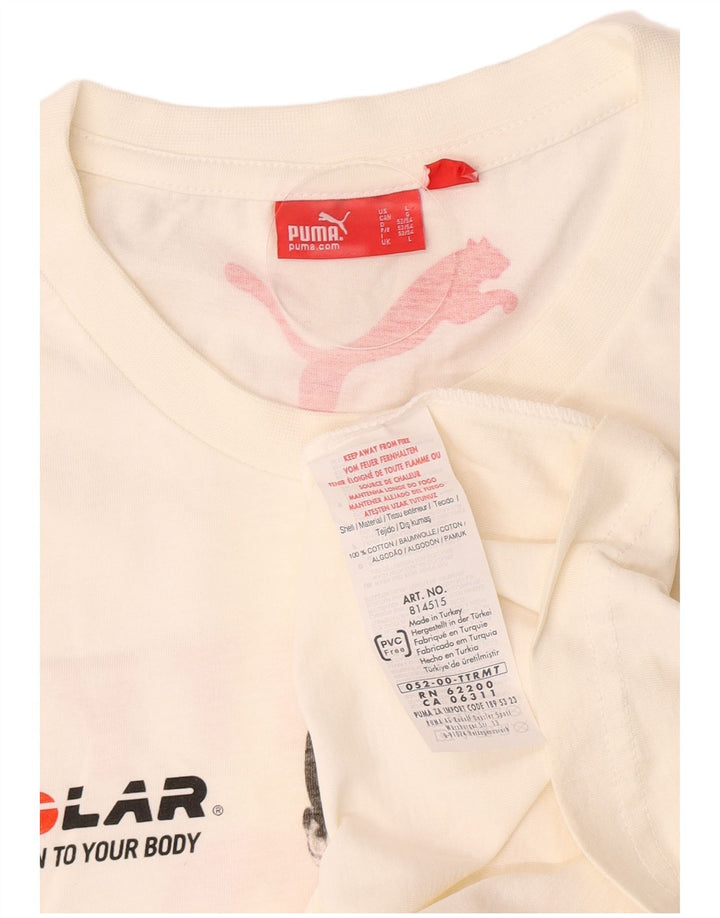 Puma T-shirt grafica da uomo grande in cotone bianco
