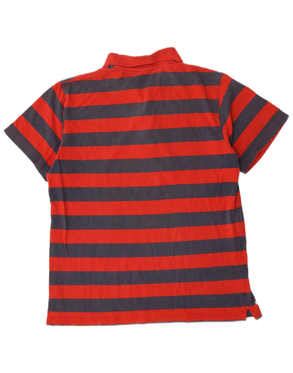 Polo Reebok da uomo in cotone a righe grandi rosse